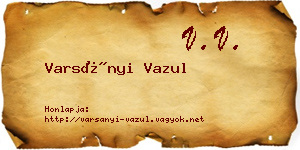 Varsányi Vazul névjegykártya